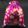 Only My Live Home Luxury Jacquard Storage Bag Portable Travel Shoes Pouch Drawstring Chinese Silk Brocade Jewelry Pouch Dust Cover Gift Packaging (2 Pcs fuchsia) view 3