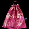 Only My Live Home Luxury Jacquard Storage Bag Portable Travel Shoes Pouch Drawstring Chinese Silk Brocade Jewelry Pouch Dust Cover Gift Packaging (2 Pcs fuchsia) view 4