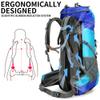 Hiking Backpack for Men and Women 70L+5L Waterproof Lightweight Camping Daypack with Rain Cover for Outdoor Travel Mountaineering - Frameless (Blue) view 4