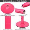 PRIOR FITNESS Premium Dance Pole Removable 45mm Spinning & Static Dancing Pole Heavy-Duty Steel Pole Dancing Pole, Adjustable Height Professional Grade Excellent for Home Exercise Club Gym Pink view 2
