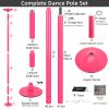 PRIOR FITNESS Premium Dance Pole Removable 45mm Spinning & Static Dancing Pole Heavy-Duty Steel Pole Dancing Pole, Adjustable Height Professional Grade Excellent for Home Exercise Club Gym Pink view 4