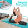MoKo Yoga Towel, Non Slip Hot Yoga Mat Yoga Blanket Printing Pattern Quick Dry with Corner Pocket for Bikram, Pilates, Gym Workout, Outdoor Picnic, Lake Blue & Elephant view 3