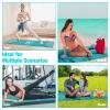MoKo Yoga Towel, Non Slip Hot Yoga Mat Yoga Blanket Printing Pattern Quick Dry with Corner Pocket for Bikram, Pilates, Gym Workout, Outdoor Picnic, Lake Blue & Elephant view 4
