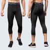 Yuerlian Mens 3/4 Leggings Men 3/4 Compression Pants Baselayer Athletic Workout Running Leggings view 2