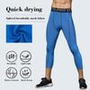 Yuerlian Mens 3/4 Leggings Men 3/4 Compression Pants Baselayer Athletic Workout Running Leggings view 2