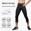 Yuerlian Mens 3/4 Leggings Men 3/4 Compression Pants Baselayer Athletic Workout Running Leggings view 4