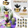 Charniol 24 Pcs Mini Mask Masquerade Small Masquerade Mask Dress Up Cake Topper Decor Mardi Gras Venetian Centerpiece Decor(Black) view 2