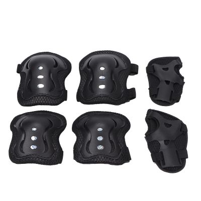 ZJchao Kids Protective Gear Set, Children Youth Stylish Breathable Knee Pad Elbow Wrist Pad Hand Guard, for Scooter Skateboard Cycling Roller Skating(Black)