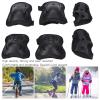 ZJchao Kids Protective Gear Set, Children Youth Stylish Breathable Knee Pad Elbow Wrist Pad Hand Guard, for Scooter Skateboard Cycling Roller Skating(Black) view 2