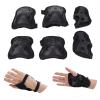 ZJchao Kids Protective Gear Set, Children Youth Stylish Breathable Knee Pad Elbow Wrist Pad Hand Guard, for Scooter Skateboard Cycling Roller Skating(Black) view 3