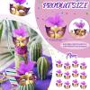 Charniol 24 Pcs Mardi Gras Masks Mini Masquerade Small Mask Dress Up Cake Toppers Decorative Venetian Centerpiece Party Decor (Purple) view 2