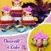 Charniol 24 Pcs Mardi Gras Masks Mini Masquerade Small Mask Dress Up Cake Toppers Decorative Venetian Centerpiece Party Decor (Purple) view 4