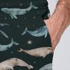 RUIHEP Whale Swimming Men's Printed Fleece Sweatpants Casual Joggers Pants Trousers with Pockets White view 4