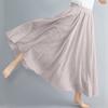 ASHER FASHION Women's Bohemian Style Elastic Waist Band Cotton Linen Long Maxi Skirt Dress (105CM, Beige) view 3