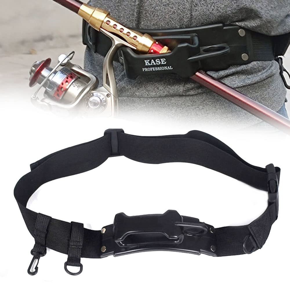 3rd Hand Rod Holder Fishing Waist Rod Holder Belt 57 inch Adjustable Wearable Fishing Rod Belts Fishing Fighting Belt Support Stand Up Harness Wading Belt Fishing Accessories