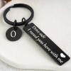 VICKHU drive safe keychain for boyfriend,26-letter keychain,gifts for boyfriend on bithday christmas valentines day (Black letter O) view 2