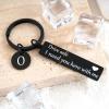VICKHU drive safe keychain for boyfriend,26-letter keychain,gifts for boyfriend on bithday christmas valentines day (Black letter O) view 3