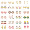 24 Pairs Hypoallergenic Stud Earrings Set for Girls Sensitive Ears With Stainless Steel Post Colorful Cute Earrings for Girls Women view 1