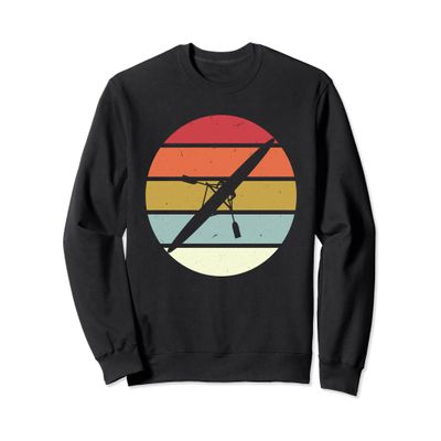 Single Scull Rowing Retro Sunset - Rower Sports Gift Sweatshirt