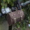 London Craftwork 2 in 1 Bike Leather Bag Set (Saddle Handlebar Bags) in Vintage Brown view 2