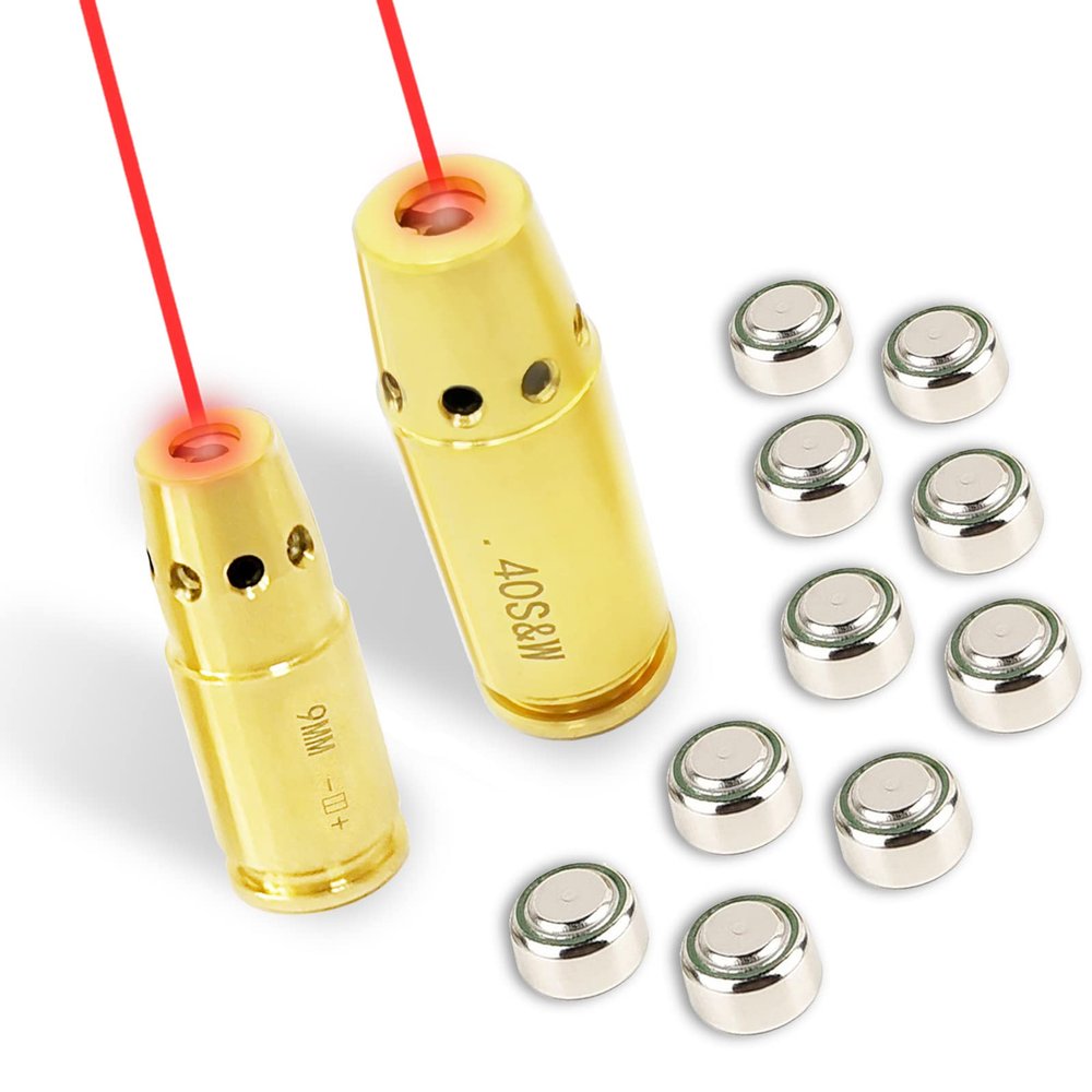 Bayattoo Bore Sight 9mm and .40 S&W Laser Sight Red Dot Boresighter with 9pcs Batteries (9MM+40S&W)