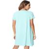 NACHILA Nightgowns for Women-Viscose Made from Bamboo, Short Sleeve Nightshirt Pleated Sleepshirts Soft Sleepwear Aqua Green XL view 3