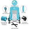 Oileus Folding Portable Beach Chair, Lightweight High Back Low Seat for Tent & Shelter & Camping, Full Mesh Back, Cup Holder, Storage/Carry Bag, Armrest - 1 Pcs view 4