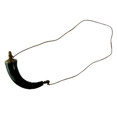 Traditional Wooden Spout Genuine Buffalo Gun Powder Horn Vintage Muzzleloader