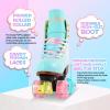 LIKU Quad Roller Skates for Girl and Women with All Wheel Light Up,Indoor/Outdoor Lace-Up Fun Illuminating Roller Skate for Kid (Pink&Blue, 7-8) view 3