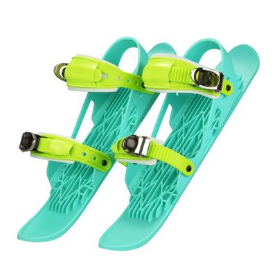Byrotson Adult Kids Short Ski Skates for Snow, Mini Ski Skates That Attach to Shoes, Skis for Winter Shoes Short Snowskates Snowblades Skiboards,Green,Kids