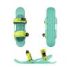 Byrotson Adult Kids Short Ski Skates for Snow, Mini Ski Skates That Attach to Shoes, Skis for Winter Shoes Short Snowskates Snowblades Skiboards,Green,Kids view 3