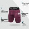 Yuerlian Compression Shorts Men with Pocket Spandex Sport Shorts Athletic Workout Running Performance Baselayer Underwear 3 Packs view 4