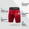Yuerlian Compression Shorts Men with Pocket Spandex Sport Shorts Athletic Workout Running Performance Baselayer Underwear 3 Packs view 4
