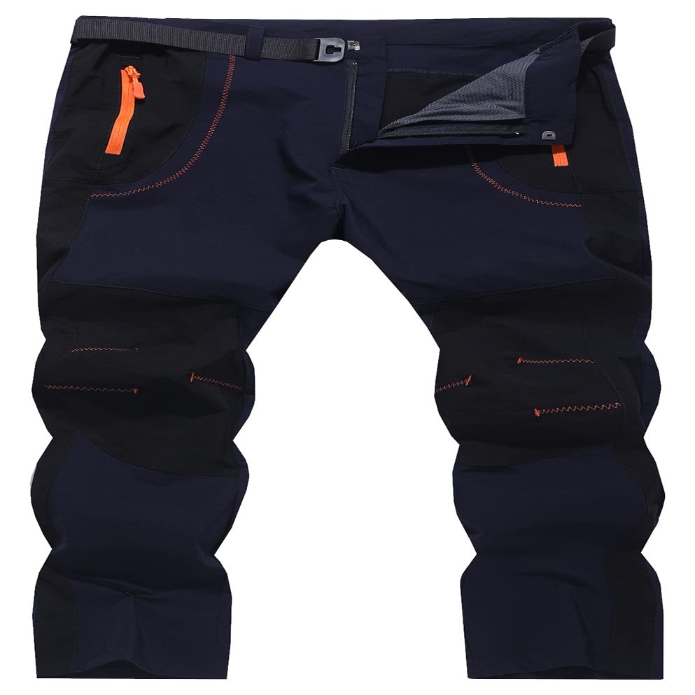 KELOIFUT Men's Hiking Cargo Pants Quick-Dry Outdoor Water Resistant Lightweight Mountain Breathable Zipper Pocket Work Pants Navy Blue S