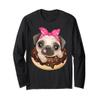 Cute Pug Shirt Donut Girls Dog Long Sleeve T-Shirt view 1