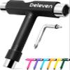 Deleven Skate Tool All-in-One Lightweight Portable Skateboard Tool - T Tool with Allen Wrench, Phillips Head Screwdriver - Adjust Roller Skates, Longboards, Skateboards, Quads, Wheels, Trucks, Kingpin