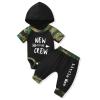 HINTINA Infant Baby Boys Spring Summer Clothes New To The Crew Camouflage Camo Hoodie Bodysuit Pants Outfits Set 3-6 Months view 1