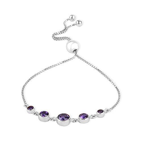 Frienemy Presents Precious-Moments Sterling Silver Jewellery Cubic-Zirconia Sliding Bolo Bracelet for Women #Frienemy-118