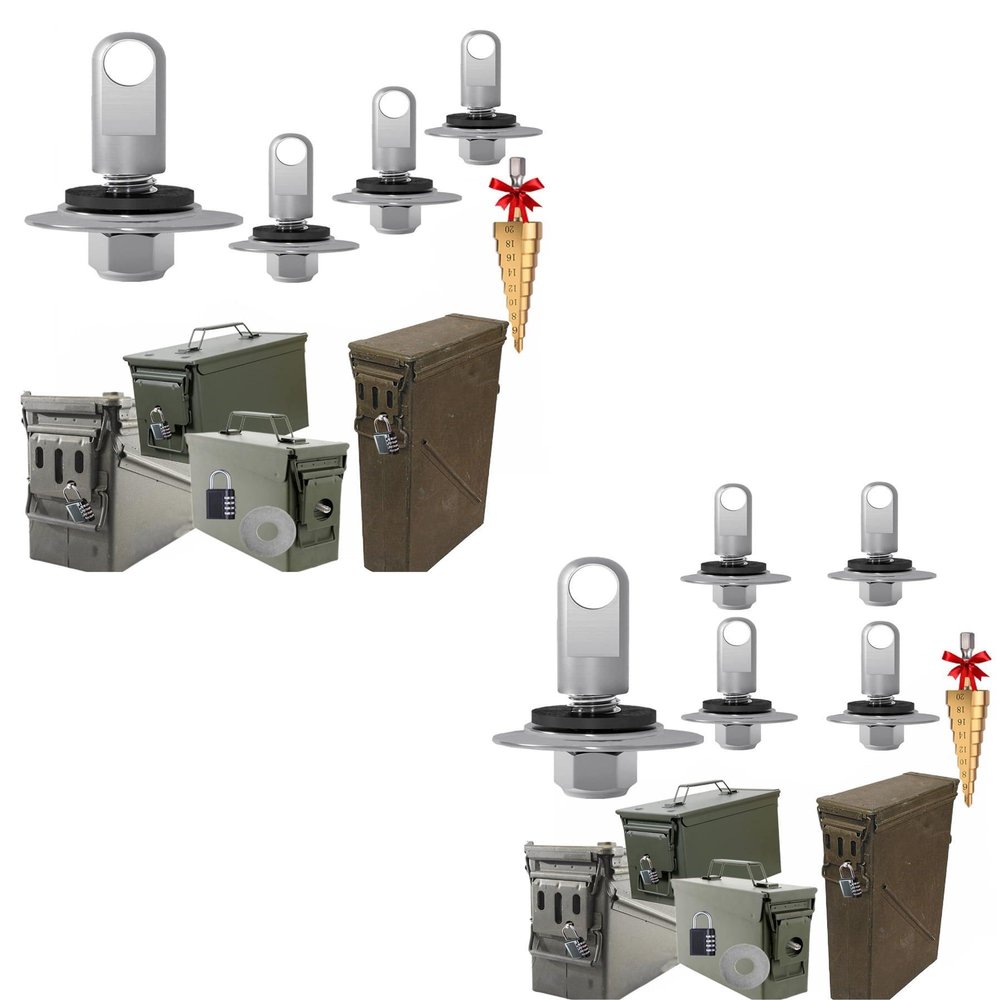 9Pcs Ammo can Locks Ammo can Lock kit Ammo Box Lock Lock for Ammo can Ammo can Locking Hardware Ammo case Lock Metal Ammo can Lock for 50 Cal, Fat 50, 30 Cal, 20 mm, 40mm
