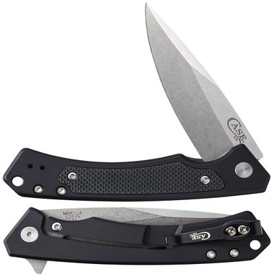 Case XX WR Pocket Knife Marilla EDC, S35VN Drop Point Blade, Black Anodized Aluminum Handle W/Clip #25880 (MARILLA) 4 3/4" Inches Closed