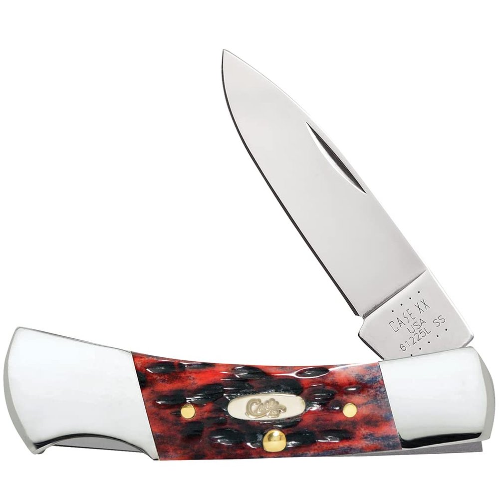 Case XX WR Pocket Knife Lockback Crimson Jig Bone Item #22823 (61225L SS) 3 5/8" Inches Closed