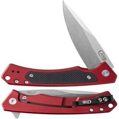 Case XX WR Pocket Knife Marilla EDC, S35VN Drop Point Blade, Red Anodized Aluminum Handle W/Clip #25881 (MARILLA) 4 3/4" Inches Closed
