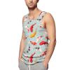 BAIKUTOUAN Beautiful Koi Fish Men's Tank Top Casual T-Shirts Sleeveless Funny Tees Beach Shirt Print view 1
