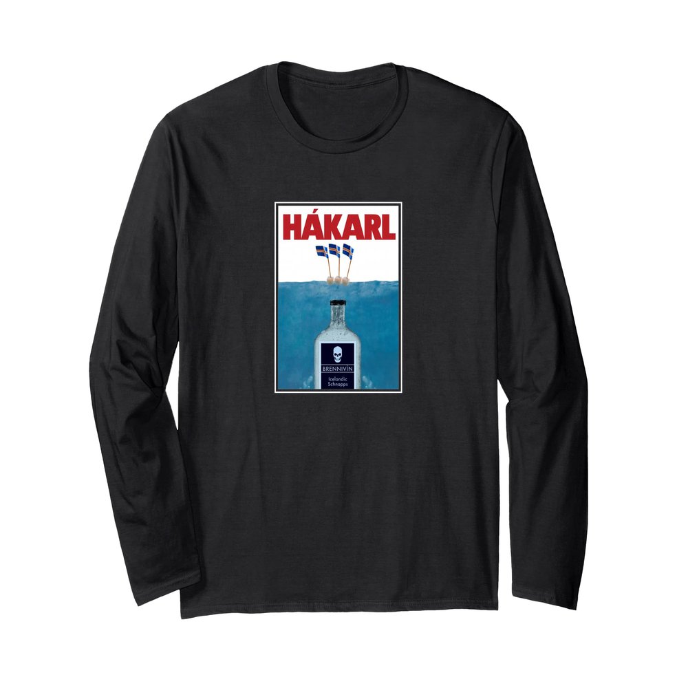 Hakarl Iceland Shark Brennivn Shot Viking Foodie Long Sleeve T-Shirt