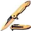 Blue Steel Perfect Personalized Engraved Pocket Knife For Everyday Carry - Perfect Valentines Gift for Boyfriend Husband Anniversary Birthday MT-927PK (Gold) view 1