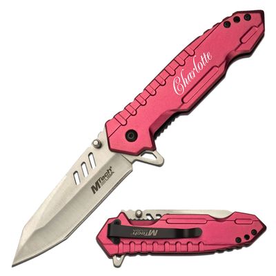 Blue Steel Perfect Personalized Engraved Pocket Knife For Everyday Carry - Perfect Valentines Gift for Boyfriend Husband Anniversary Birthday Color Code- MT-927PK