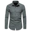 Mens Long Sleeve Dress Shirts Slim Fit Wrinkle-Resistant Designer Stretch Shirts Wedding Party Business Work Top Dark Gray view 2