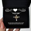 Brilliant Aunt Gifts, Niece and Aunt are Connected Heart to Heart. Distance and Time Can't Break Them, Aunt Cross Dancing Necklace from view 1