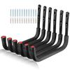 Naikozmo 6 Pack Kayak Storage Hooks, 15.5 Inch Wall Mount Canoe Hangers, Heavy Duty Snowboard Storage Rack Holds Up to 100lbs, Black+Red, 15.5Inches x 10.5'' view 1