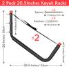 Naikozmo Heavy Duty Kayak Storage Hanger, 20.5Inch Wall Mount Canoe Rack, 2 Pack Heavy Duty Stand-Up Paddle Board Holde, Black + Red view 2